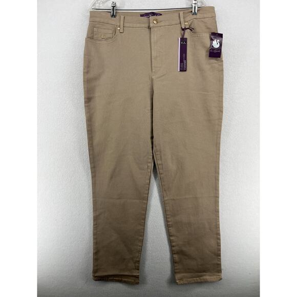 Gloria Vanderbilt Denim - GLORIA VANDERBILT Jeans 16 Amanda Tapered Heritage Fit Stretch Twill Brown NEW